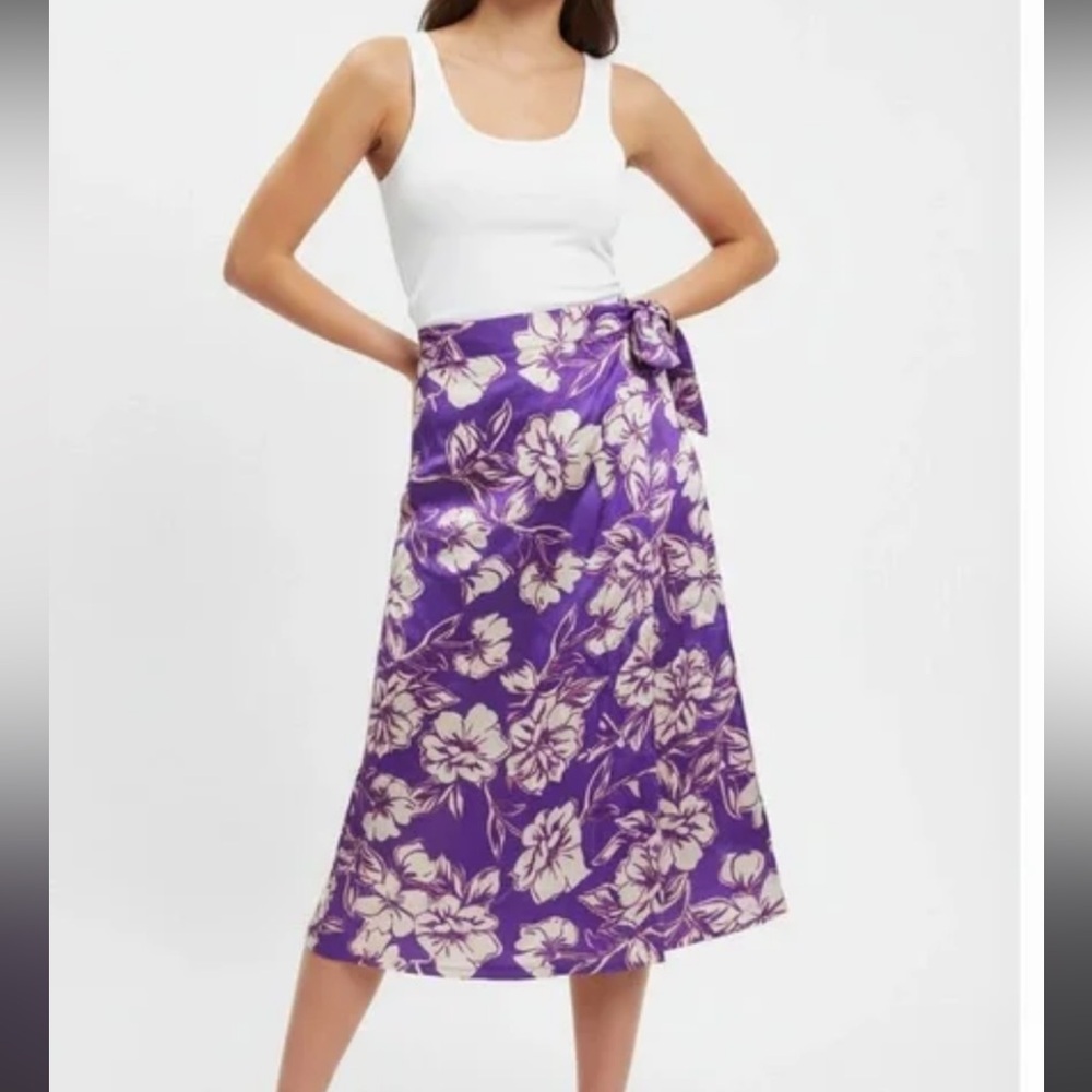 Japan Floral Mid Length Silk Skirt